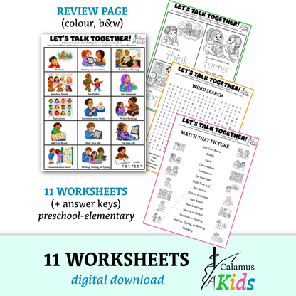 AAC & Communication Worksheets for Kids + Answer Key